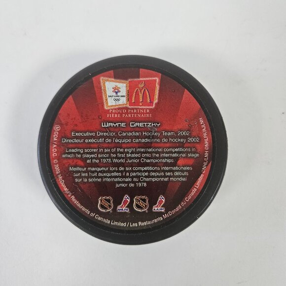 Wayne Gretzky Canada 2002 Salt Lake City Olympics Hockey Puck McDonalds Rare - Picture 2 of 4